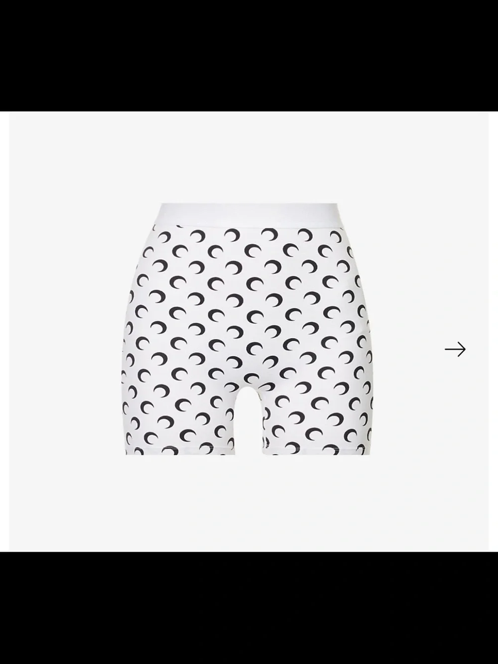 Marine Serre White Bike Shorts with Black Crescent Print